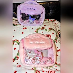 Sanrio plush clear makeup bags